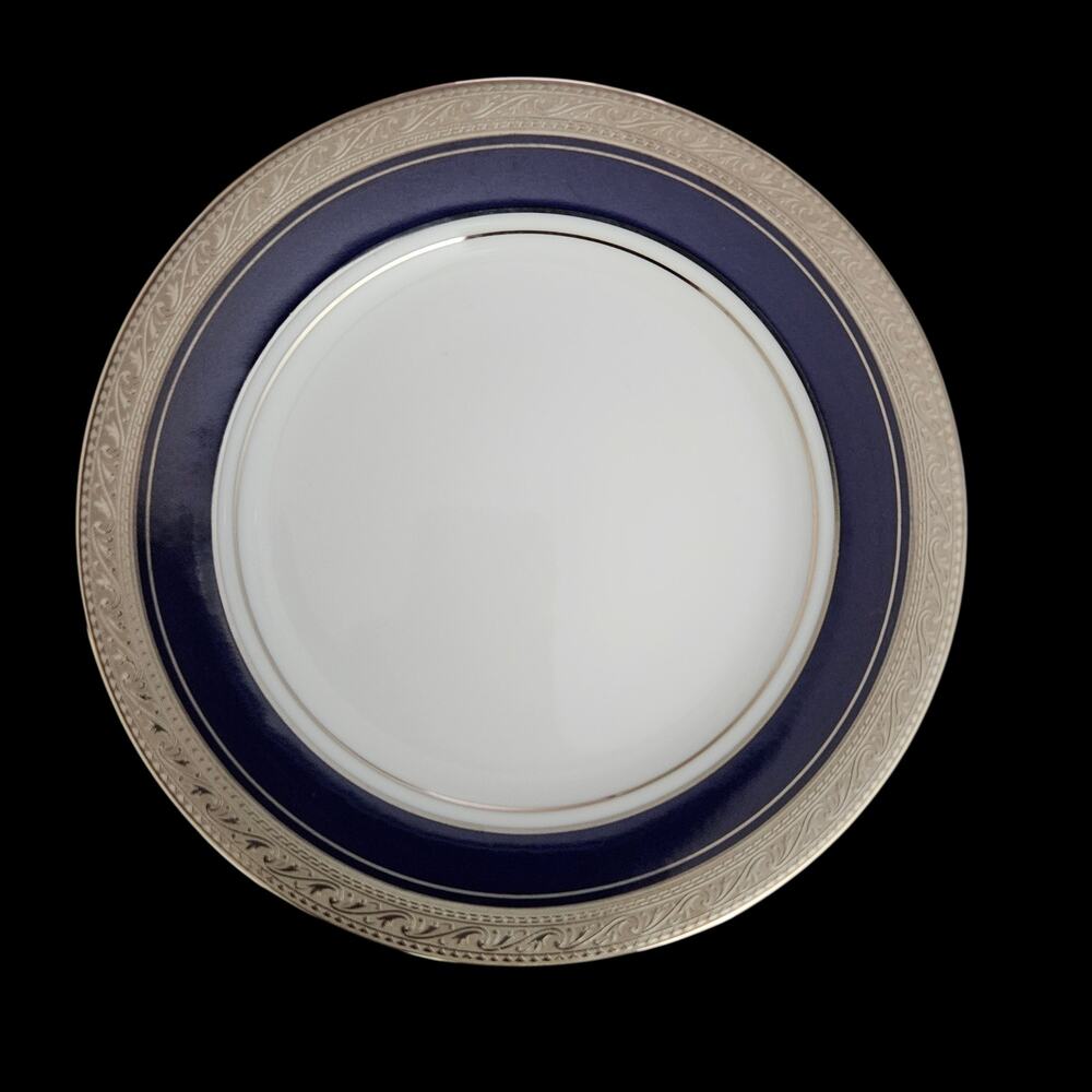 Noritake Crestwood Cobalt Platinum Dessert Plates Set of 2 Legendary China